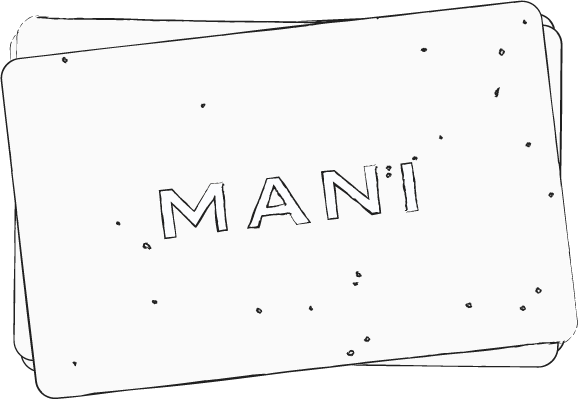 hand drawn sketch of Mani Osteria gift cards